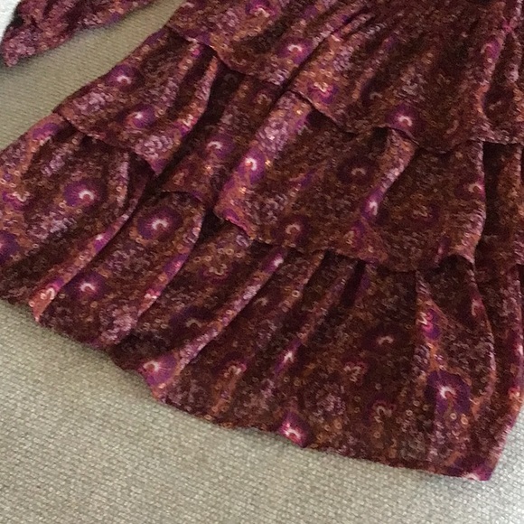 House of Harlow tiered boho dress with scattered metallic threading, size 4, NWT - Picture 7 of 15
